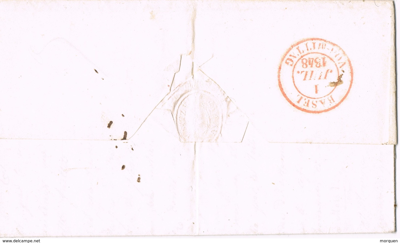 20799. Carta Entera FRIBOURG (Suisse) 1848 A Basel - 1843-1852 Federale & Kantonnale Postzegels