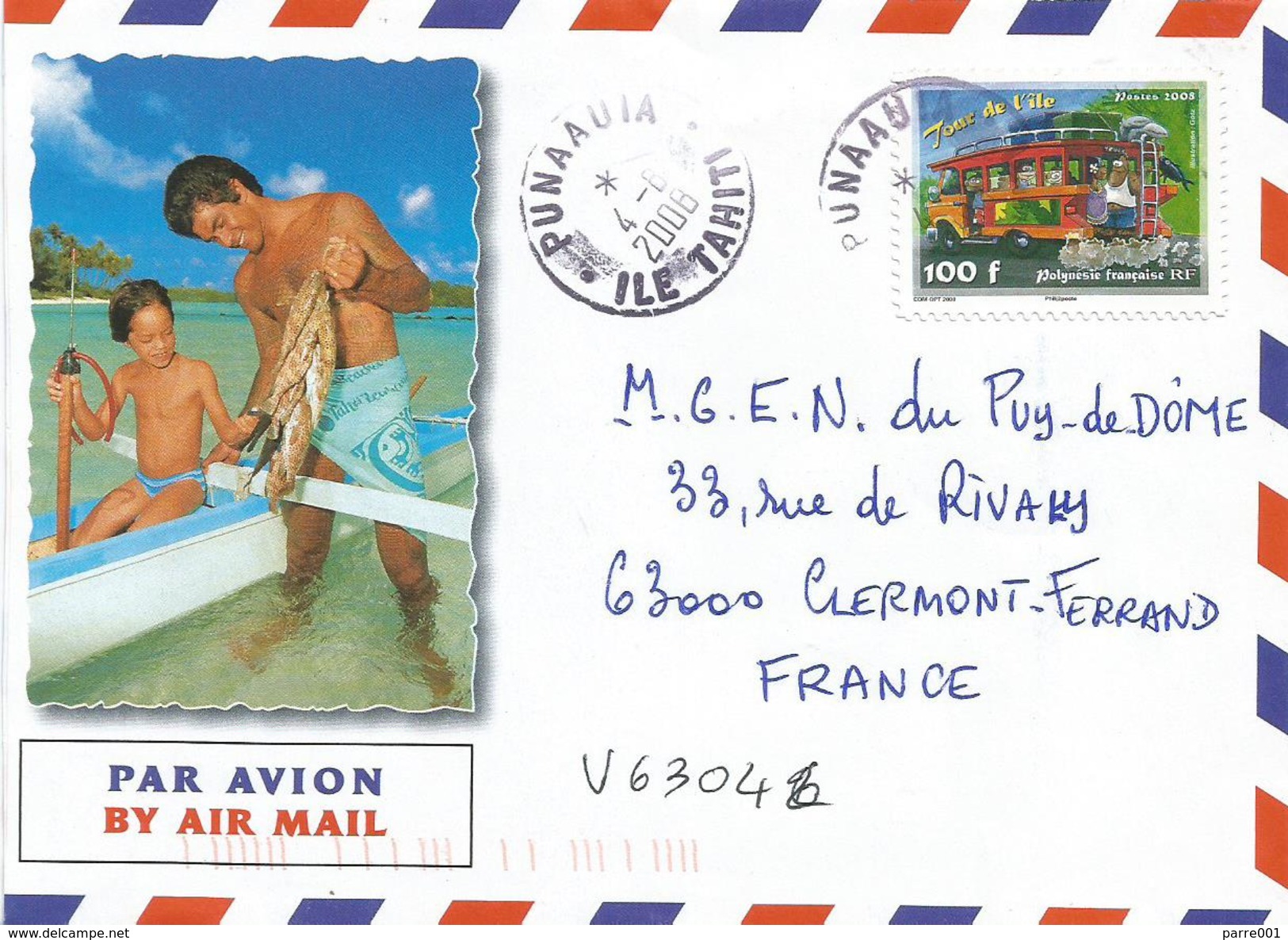 French Polynesia Polynesie 2008 Punaauia Bus Toursim Cover - Lettres & Documents