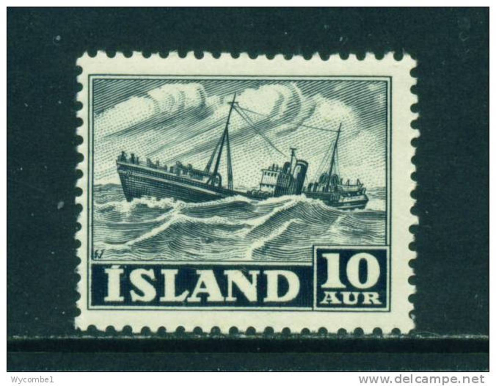 ICELAND - 1950 Pictorial Definitives 10a  Mounted Mint - Neufs