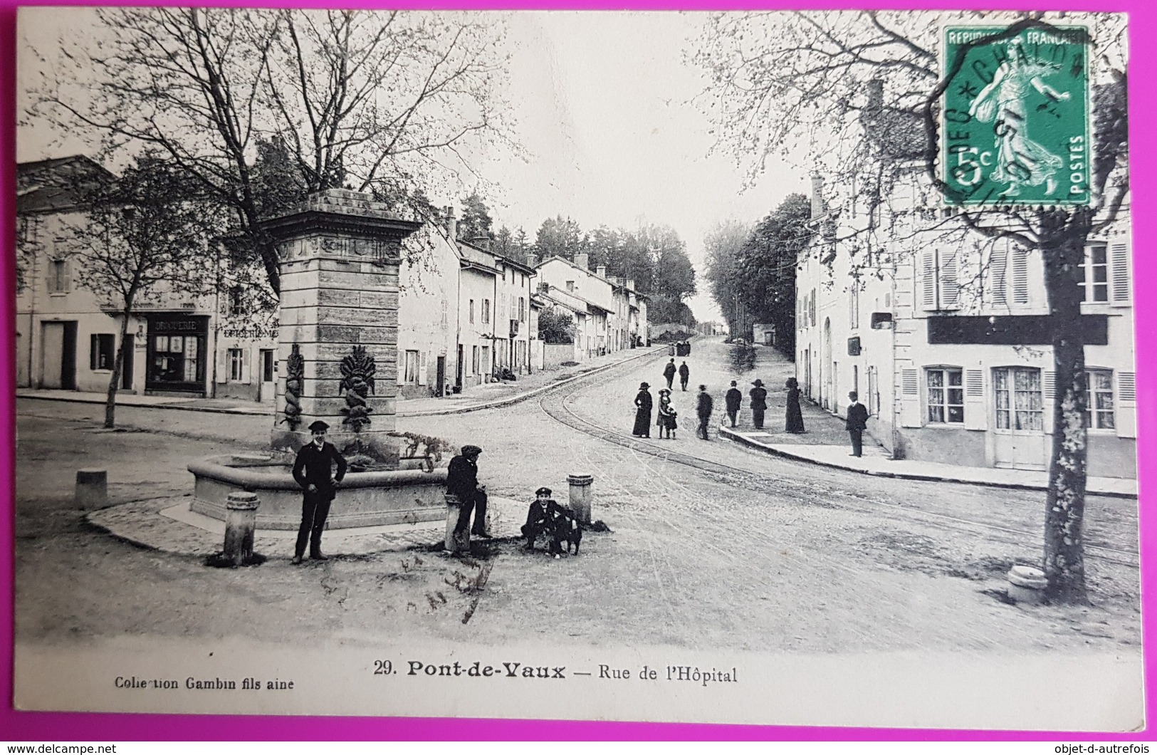 Cpa Pont De Vaux Rue De L' Hopital Carte Postale 01 Ain Proche Macon Tournus Romenay Cuisery Saint Trivier - Pont-de-Vaux