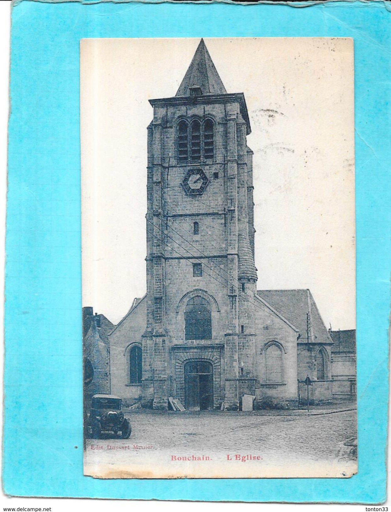 BOUCHAIN - 59 - Une Vue De L'Eglise Avec Auto Devant L'Edifice - ENCH1612 - - Bouchain