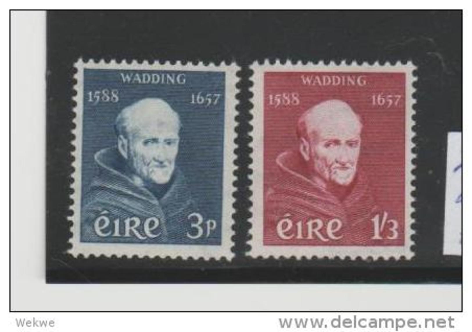 Irl Mi.Nr. 134-35 IRLAND - / Luka Wadding 1957 ** MNH - Unused Stamps