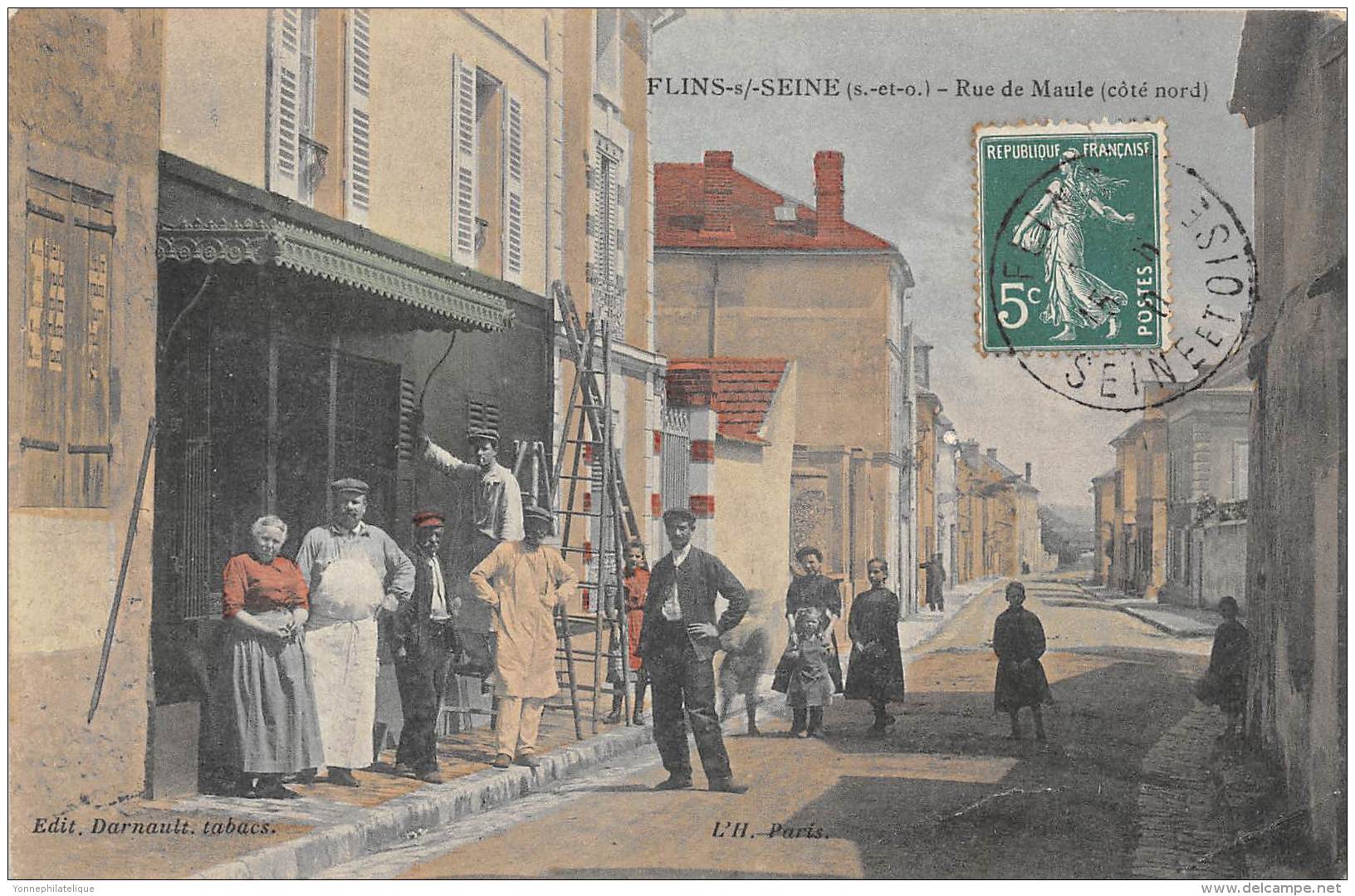 78 - YVELINES / Flins Sur Seine - Rue De Maule - Superbe Animation - Flins Sur Seine