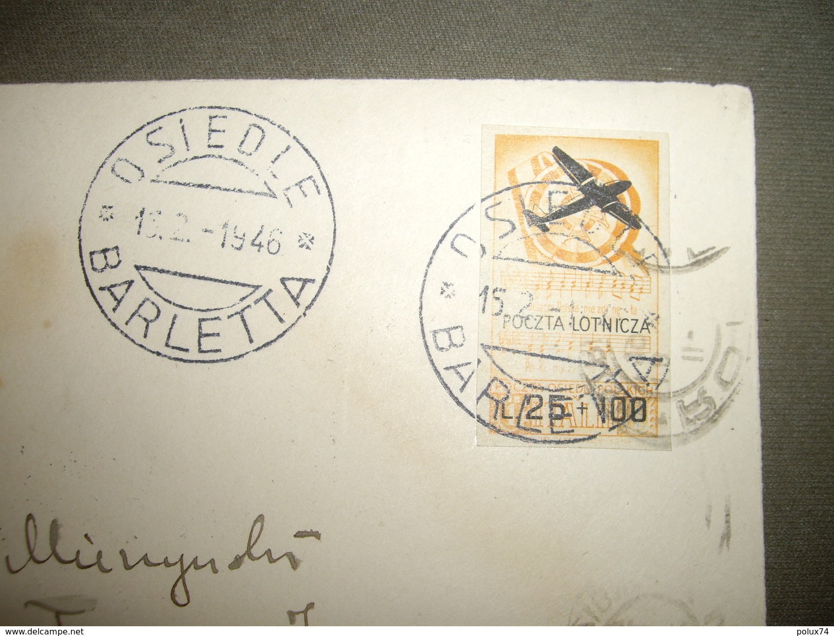 Cover Lettre   BARLETTA  -OSIEDLE 15/2/46 Pour ROMA   ND Rare Sur Lettre - Poststempel (Flugzeuge)