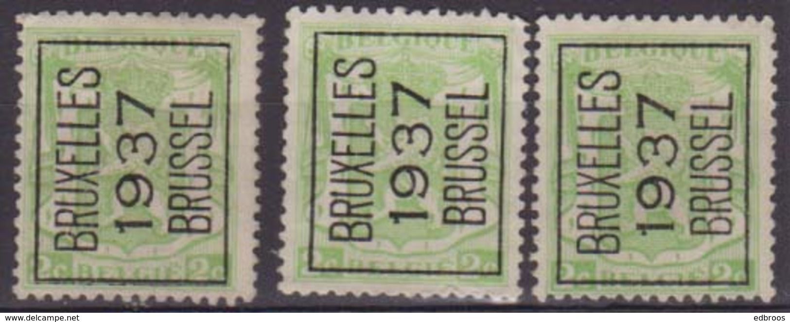 België/Belgique  Preo Typo 3x N°321A. - Typo Precancels 1929-37 (Heraldic Lion)