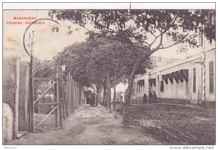 Mansourah - Prisons Indigènes - Circulé 1908, Timbre Décollé - Al-Mansura