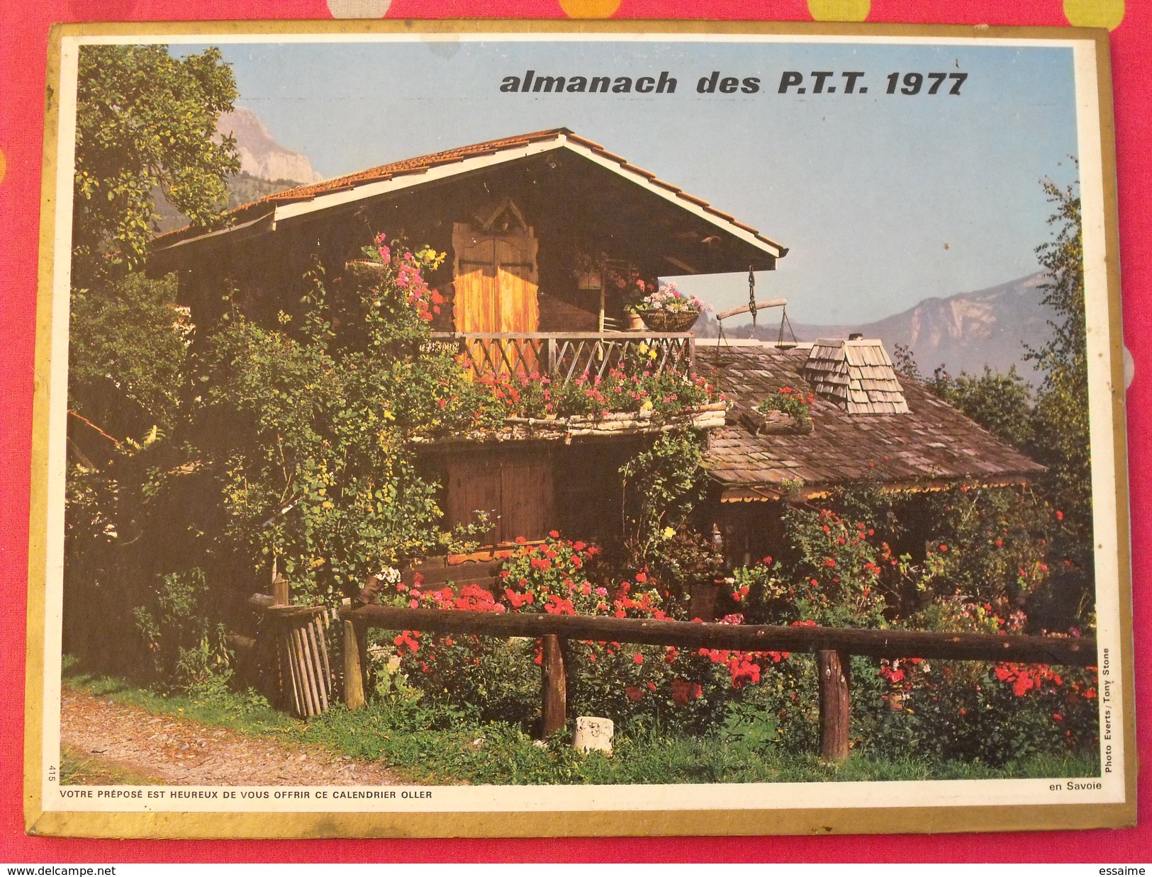 Almanach Des PTT. 1977. Calendrier Poste, Postes Télégraphes. Chalet Savoie Sous-bois - Groot Formaat: 1971-80