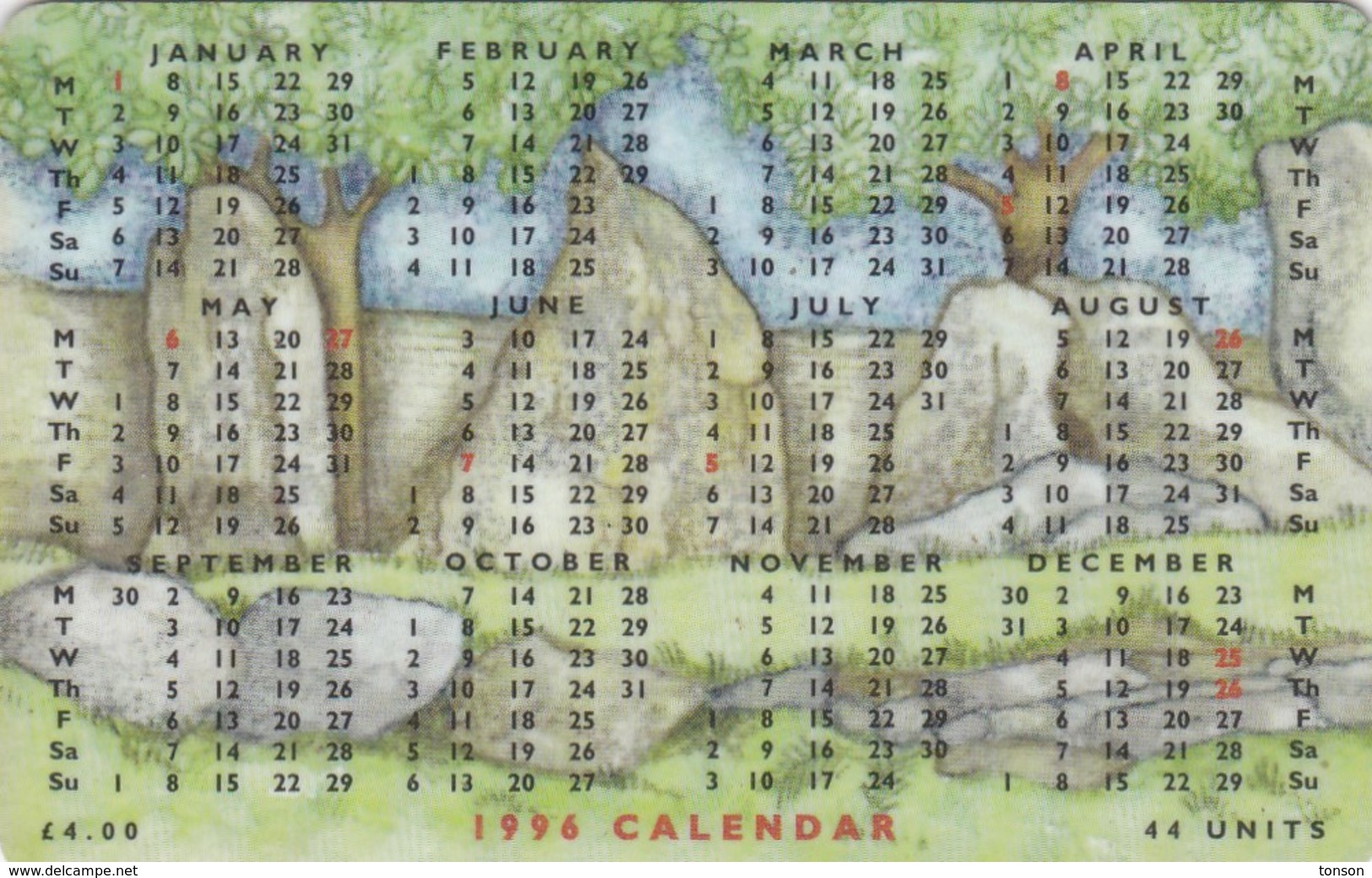 Isle Of Man, MAN 100, 1996 Calendar - King Orry's Grave, 2 Scans. - Man (Isle Of)