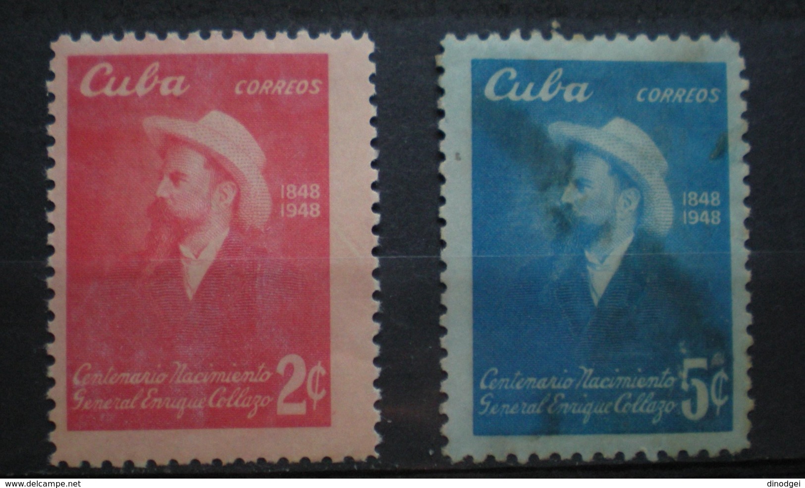 Cu014- CUBA - 1948 - Gener. Enrique Collazo Serie Cmpl -  2 Valori Nuovi Mnh - Unused Stamps