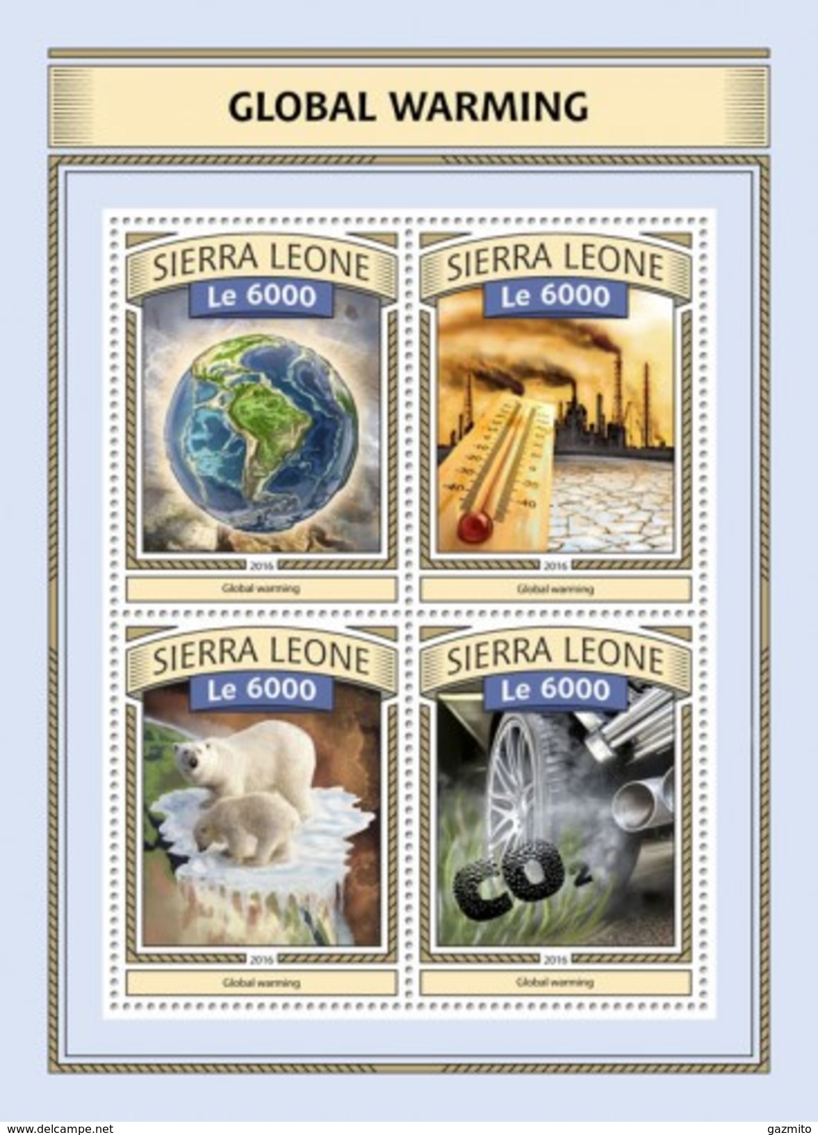 Sierra Leone 2016, Global Worming, Polar Bears, 4val In BF - Arctic Tierwelt