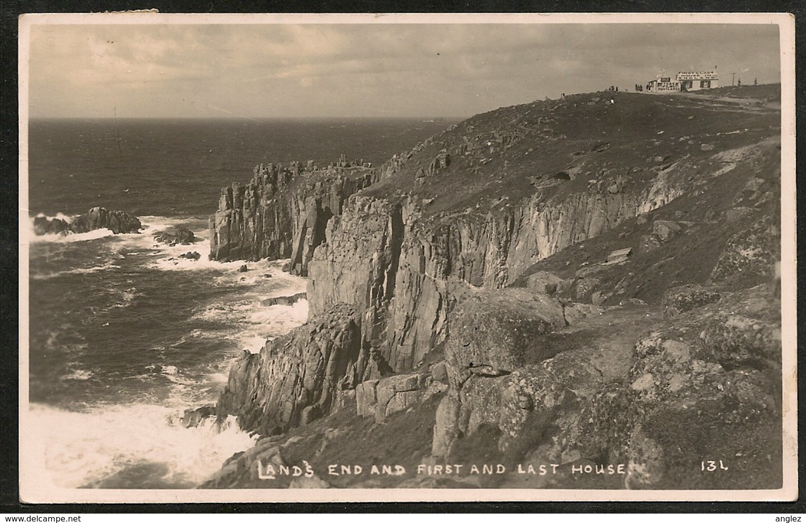 Great Britain: Lands End First & Last House Posted 1937 = Real Photo - Land's End