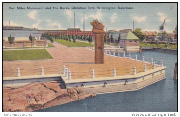 Delaware Wilmington Carl Miles Monument And The Rocks Christina Park - Wilmington