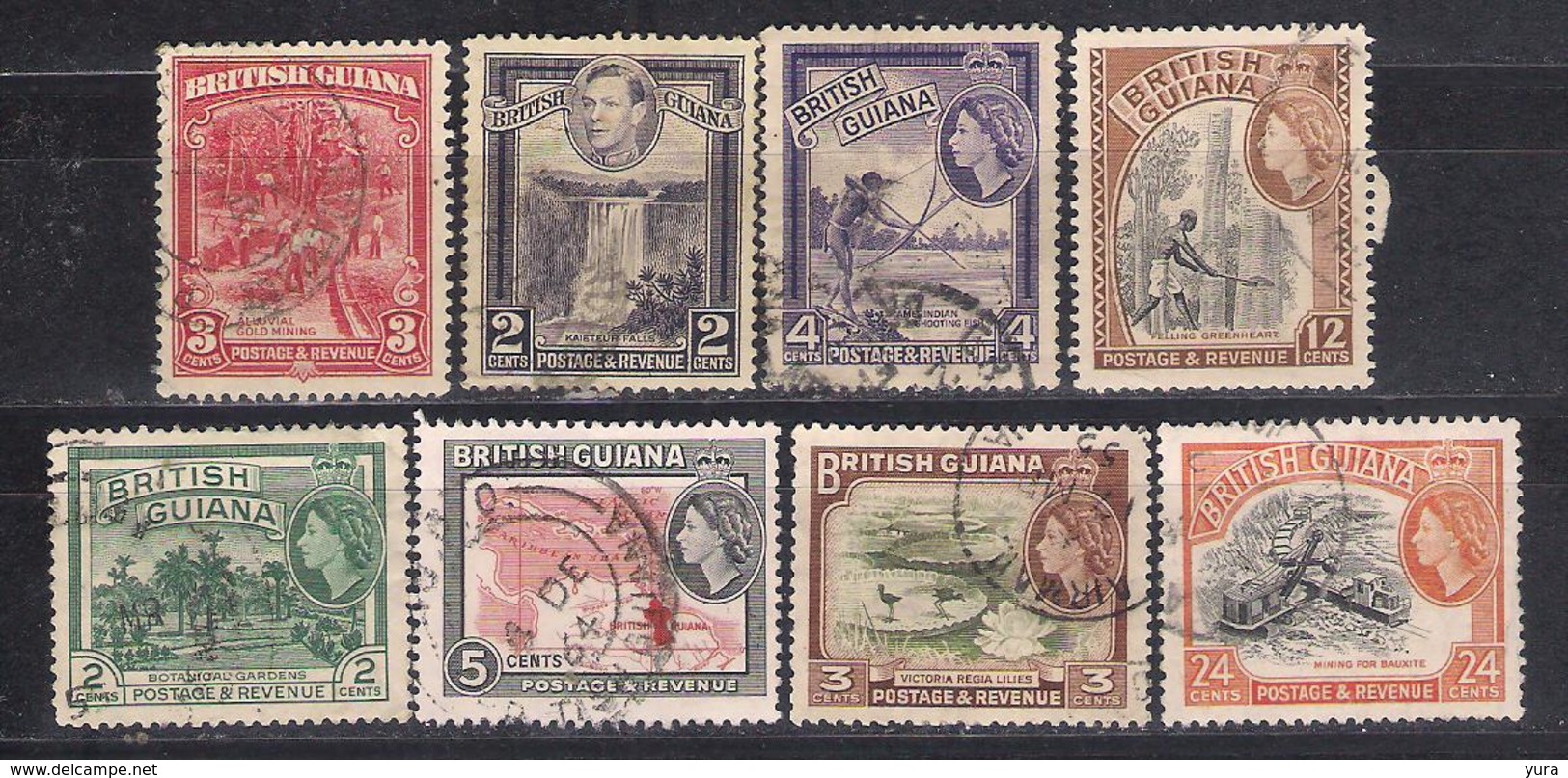 Lot 145  British Guana 8 Different - Guyane Britannique (...-1966)