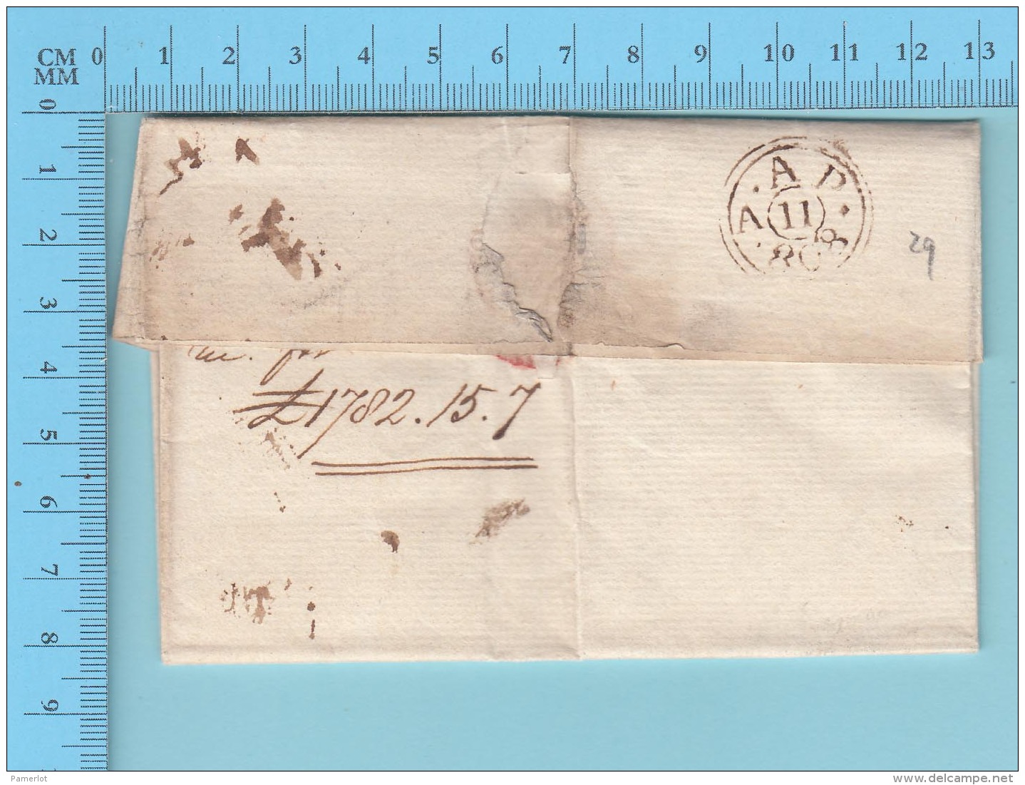 Stampless- Letter 1808, From London To Madeley ,postmark : A. A P. 11 Ina Tiny Circle, .808 - 4 Scans - ...-1840 Precursori