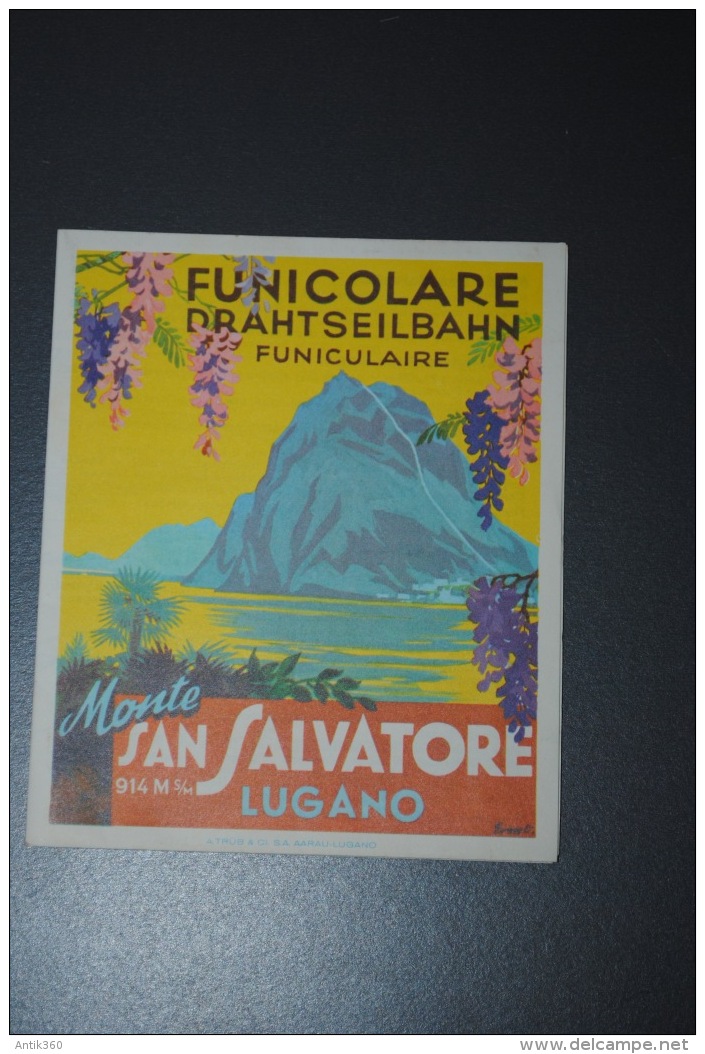 Ancienne Brochure Touristique Funiculaire Lugano Suisse Funicolare Drahtseilbahn Monte San Salvatore Lugano - Reiseprospekte