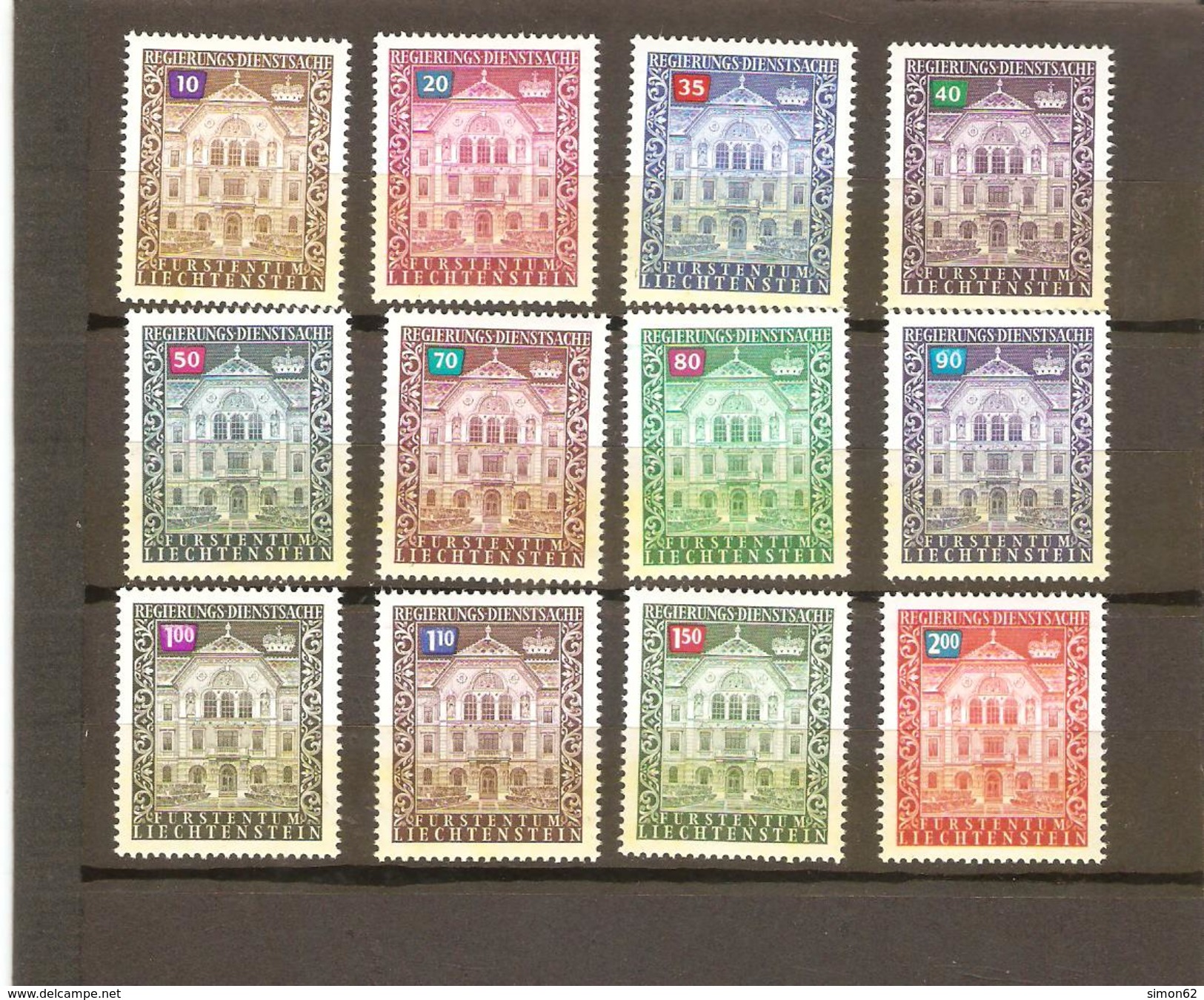 LIECHTENSTEIN  LOT  TIMBRES DE SERVICE     N° YVERT 57/68  DE 1976   NEUF **MNH - Portomarken