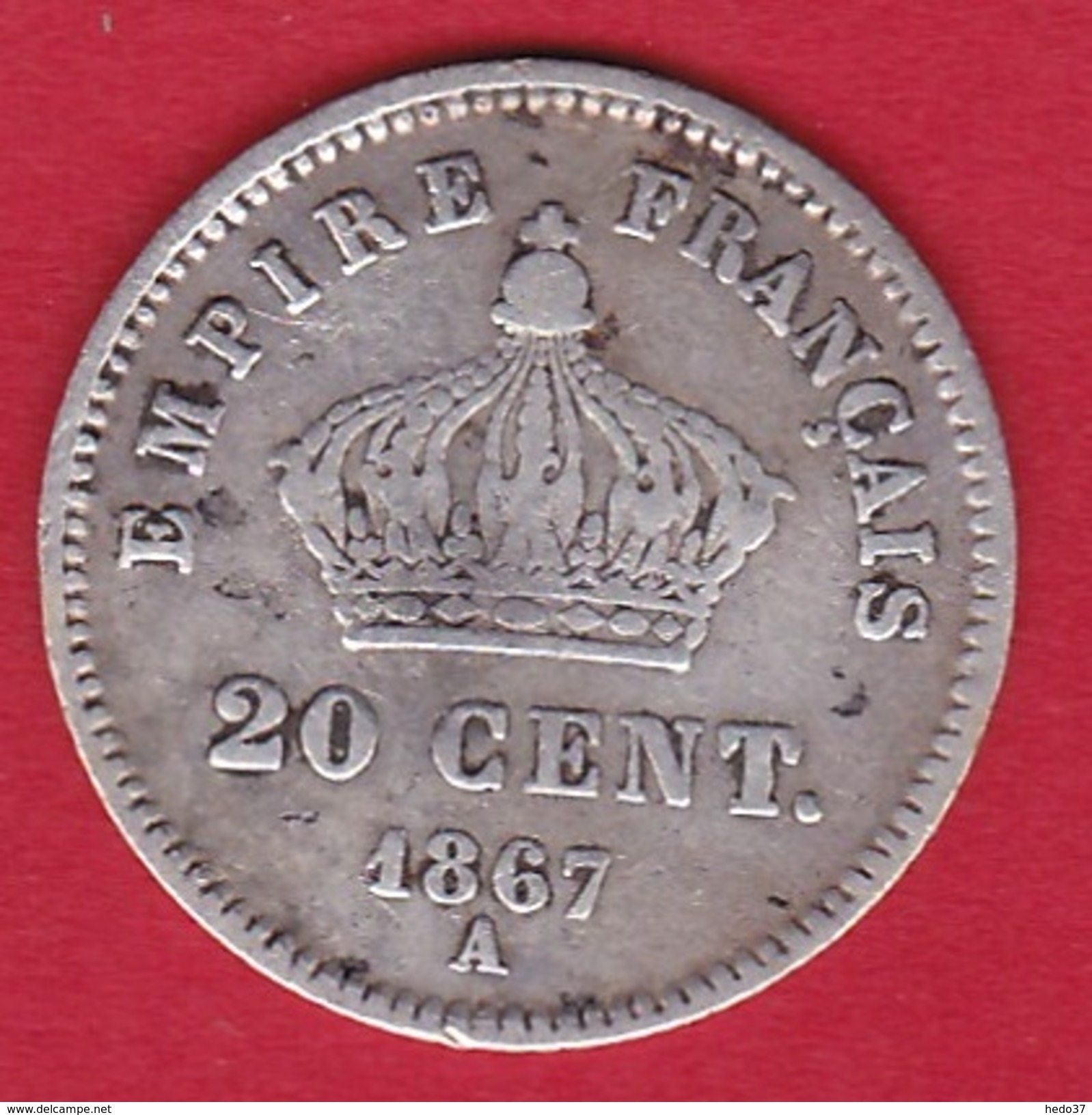 France 20 Centimes Napoléon III Tête Laurée 1867 A - 20 Centimes