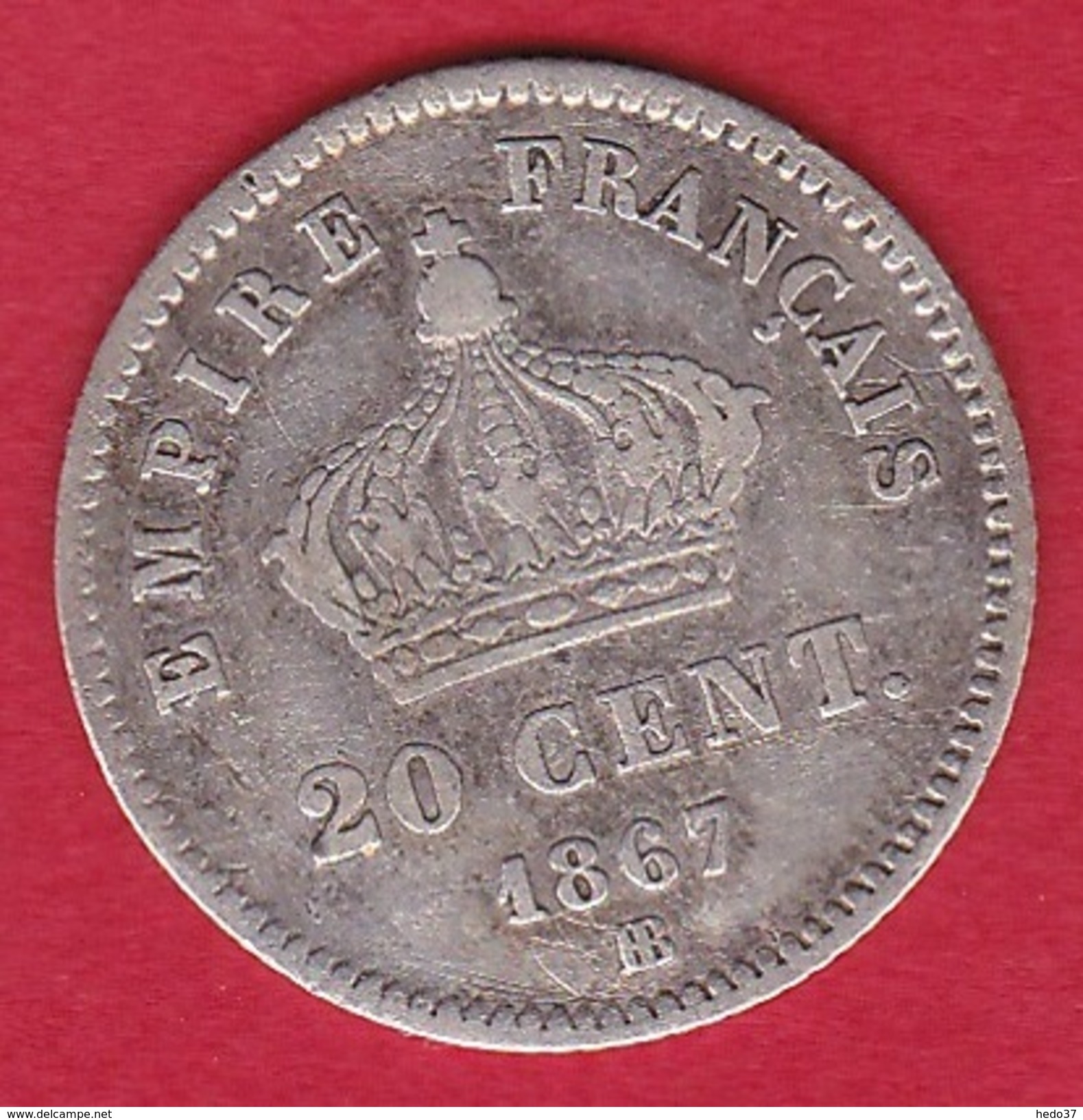 France 20 Centimes Napoléon III Tête Laurée 1867 BB - 20 Centimes