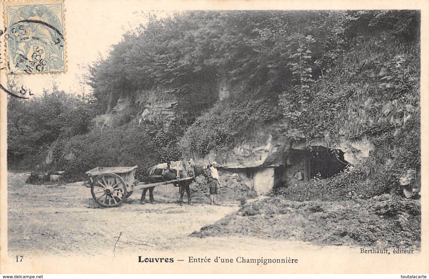 CPA 95   LOUVRES ENTREE D UNE CHAMPIGNONNIERE 1906 - Louvres