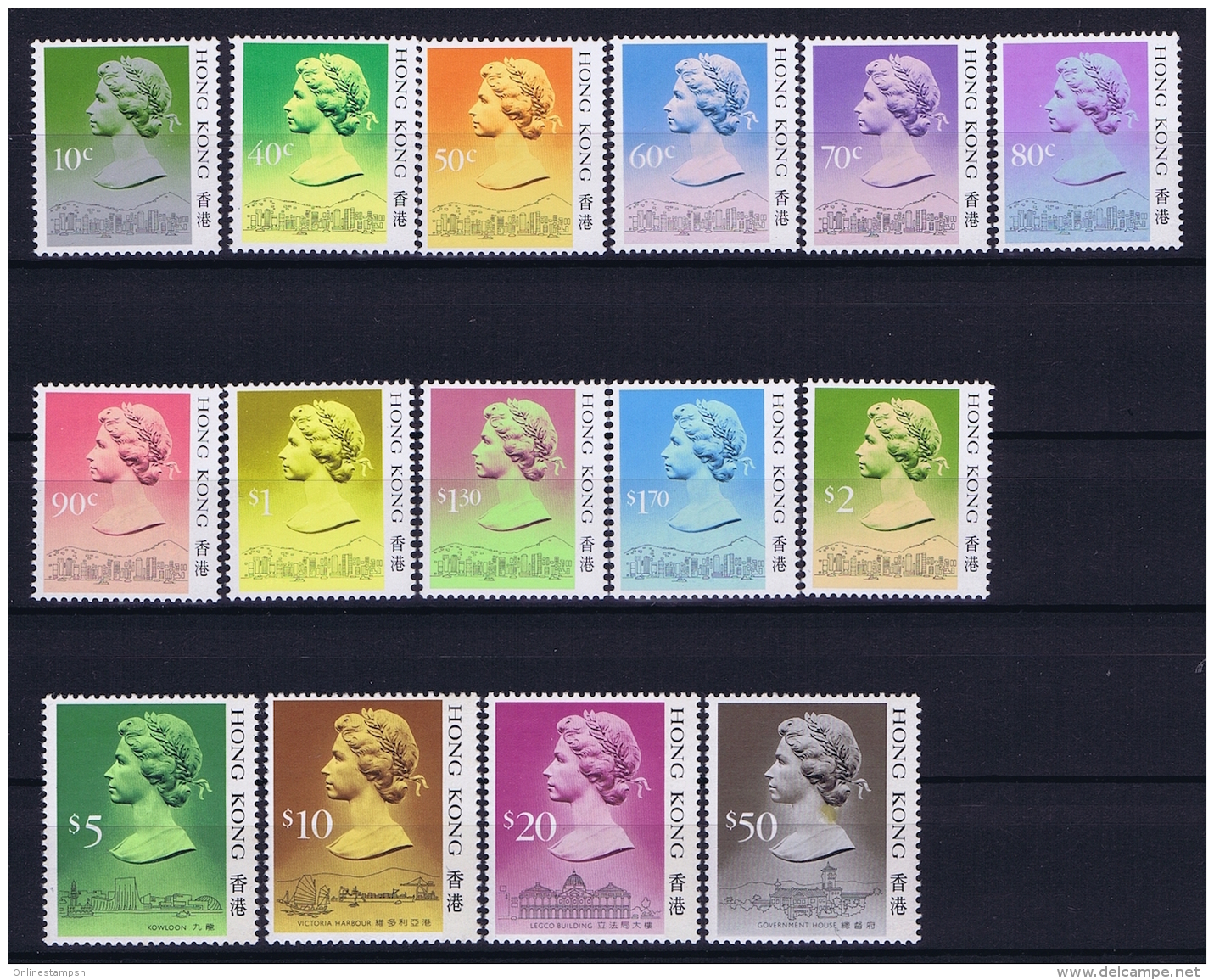 Hong Kong  Mi Nr 507 - 521  MNH/**/postfrisch/neuf Sans Charniere 1987 $ 50 Has A Spot - Ongebruikt