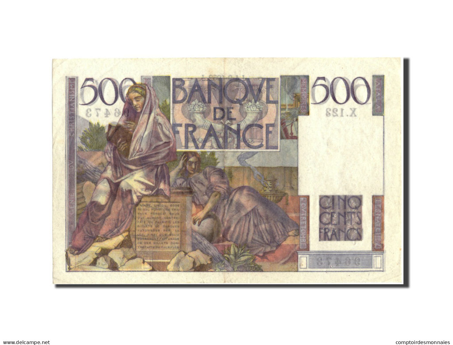 Billet, France, 500 Francs, 500 F 1945-1953 ''Chateaubriand'', 1952, 1952-09-04 - 500 F 1945-1953 ''Chateaubriand''