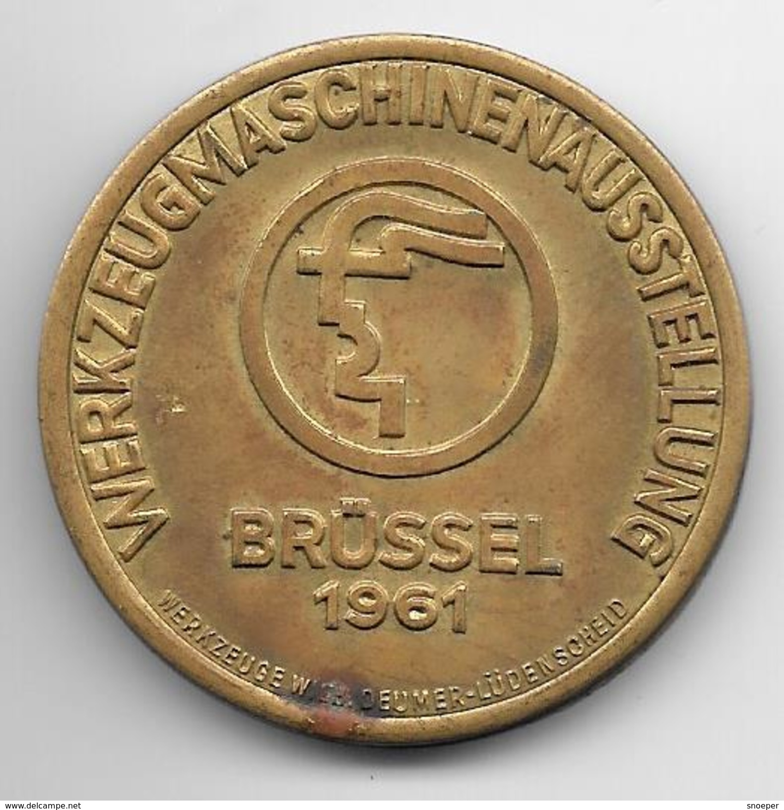 *medaille  Franz Berreberg Haan/RHLD  Brussel 1961  Werkzeugmaschinenaussstellung - Professionnels / De Société