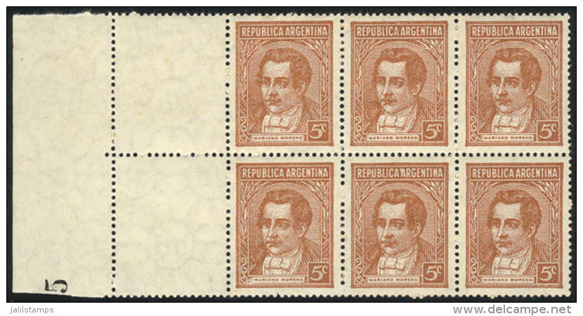 GJ.795CB, Block Of 6 With White Labels At Left, Mint No Gum, Very Nice! - Andere & Zonder Classificatie