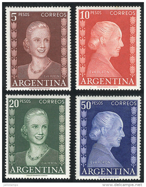 GJ.1019/1022, The 4 High Values Of The Eva Per&oacute;n Issue, Mint With Gum, One With Minor Defect On Gum (they... - Andere & Zonder Classificatie