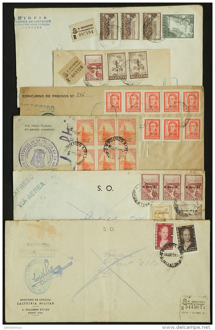 25 Covers Used Between 1945 And 1965, Very Interesting Lot With Fantastic And Varied Postages, VF Quality, Very... - Dienstzegels