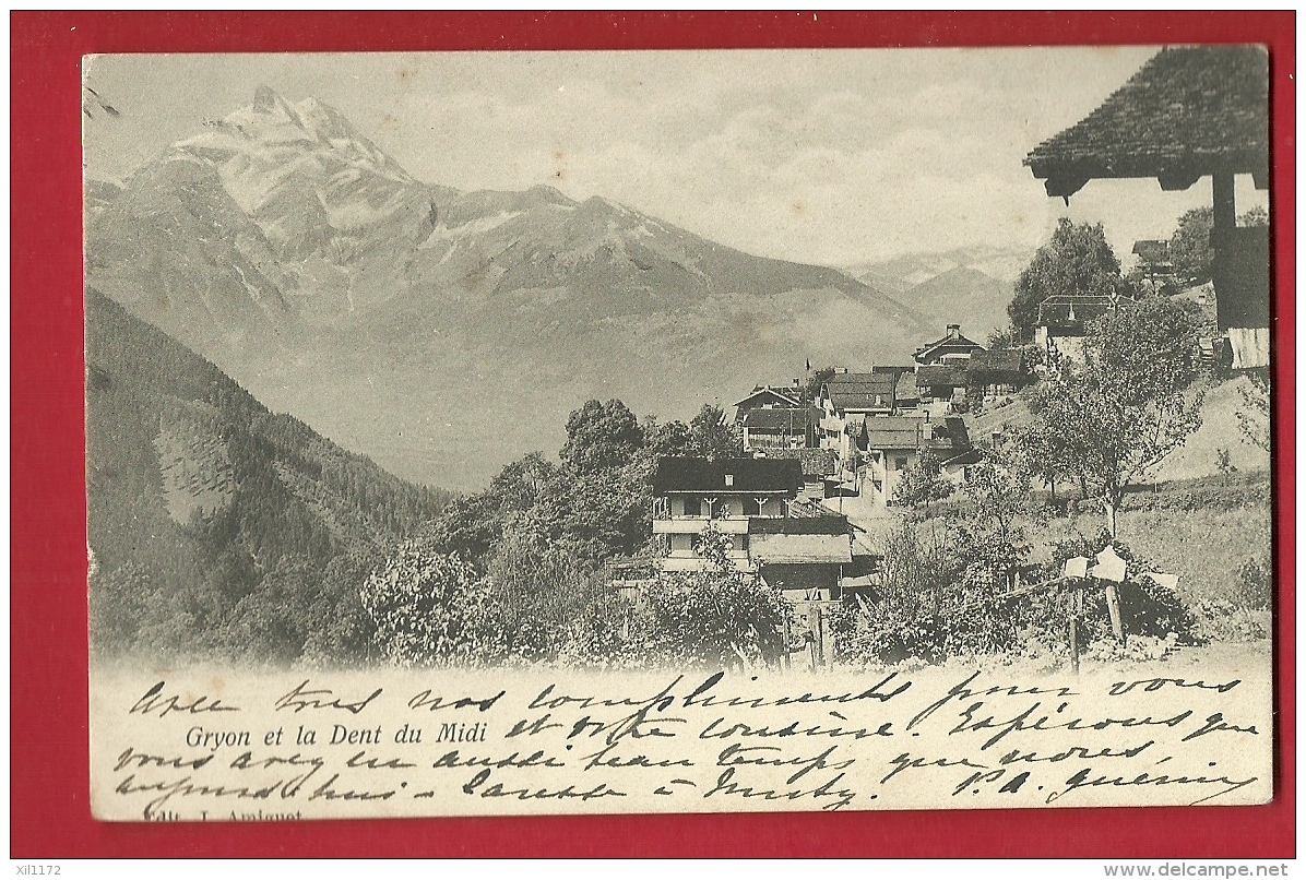 PRK-13  Gryon Et La Dent Du Midi. Cachet 1903 Précurseur - Gryon