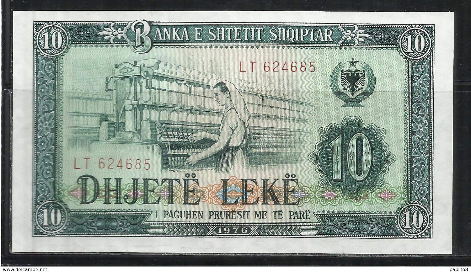 ALBANIA 1976 BANCONOTA BANKNOTE BILLET LEKE 10 LEK - Albanie