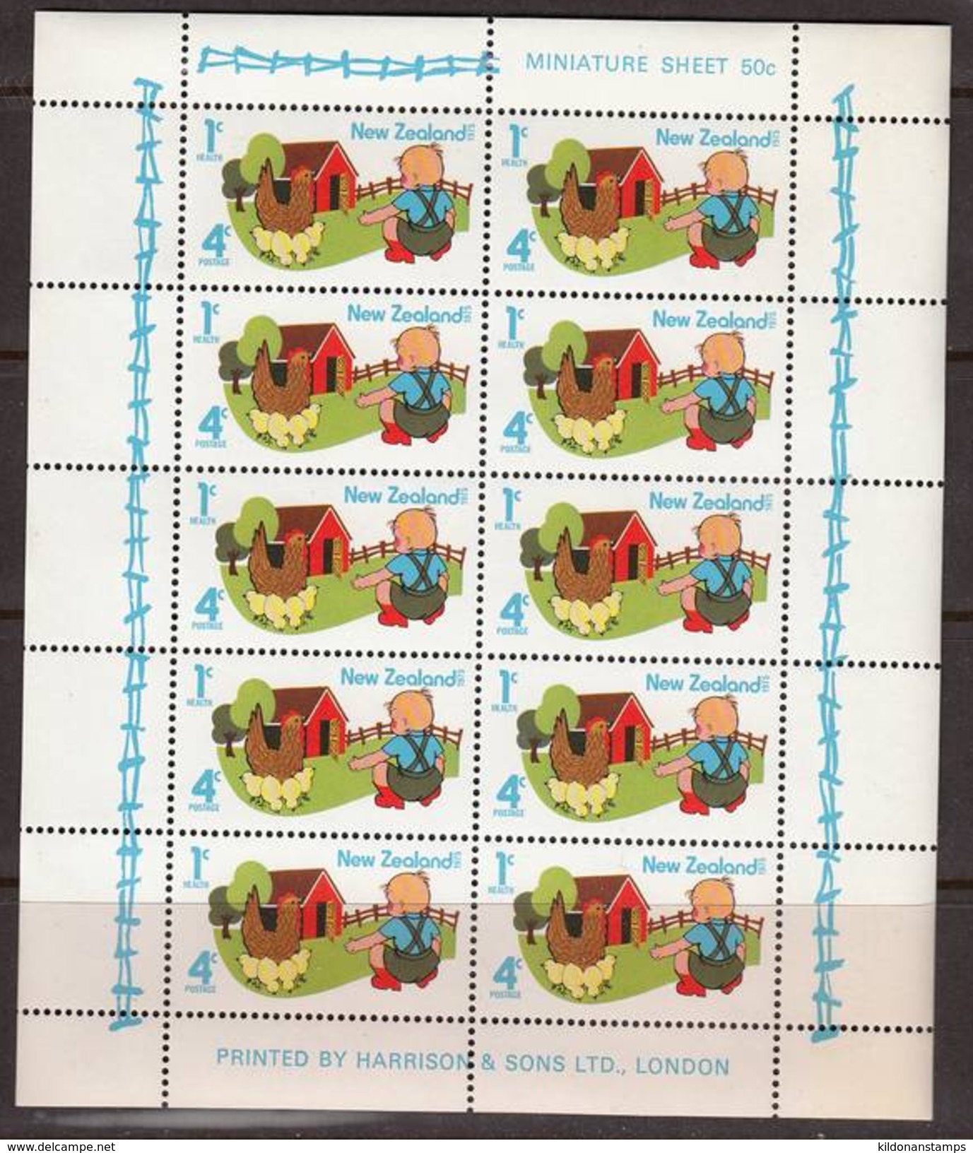 New Zealand 1975 Health, M/s, Mint No Hinge, Sc#B93a - Blocs-feuillets