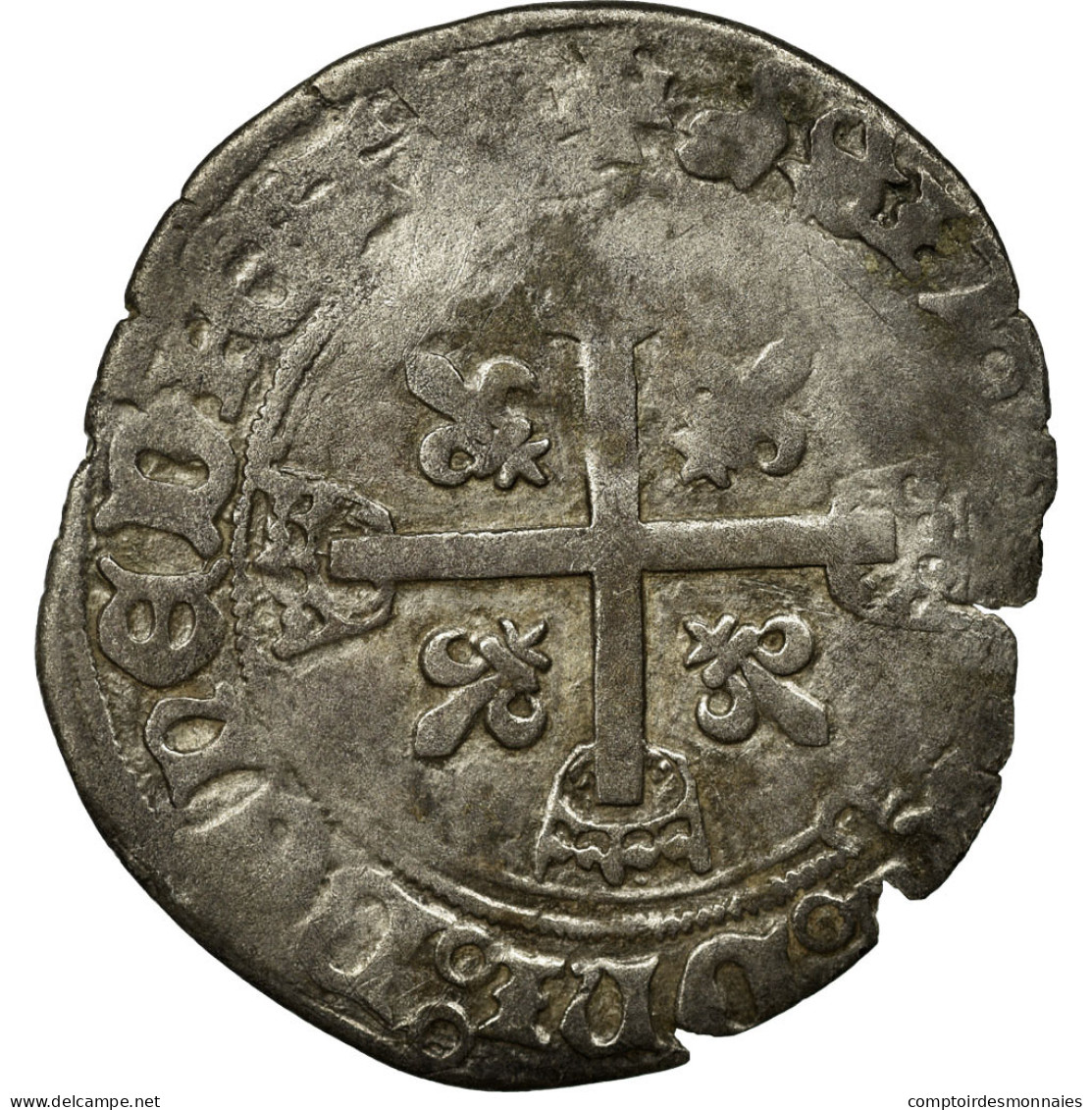 Monnaie, France, Charles VIII, Karolus Or Dizain, Poitiers, TB, Billon - 1483-1498 Charles VIII L'Affable