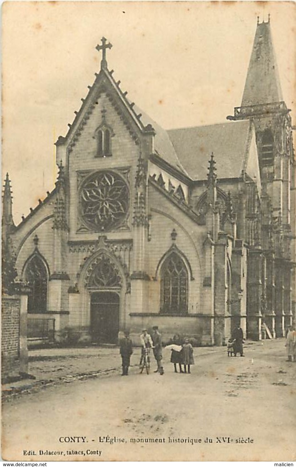 Somme - Ref-A724 - Conty - L Eglise - XVIe S. - Enfants - Carte Bon Etat - - Conty