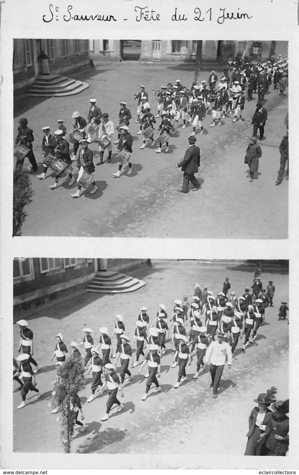 Saint Sauveur En Puisaye     89    Fête Du 21 Juin. Carte Photo . Défilé.Fanfare          (voir Scan) - Saint Sauveur En Puisaye