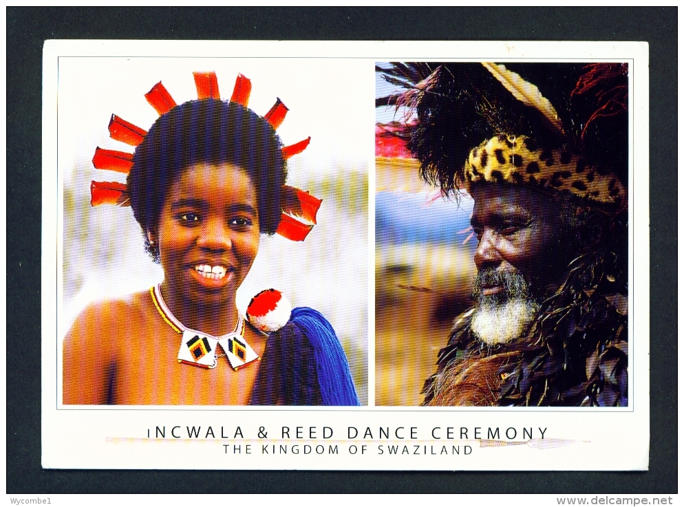SWAZILAND  -  Incwala And Reed Dance Ceremony  Dual View  Used Postcard As Scans - Swaziland