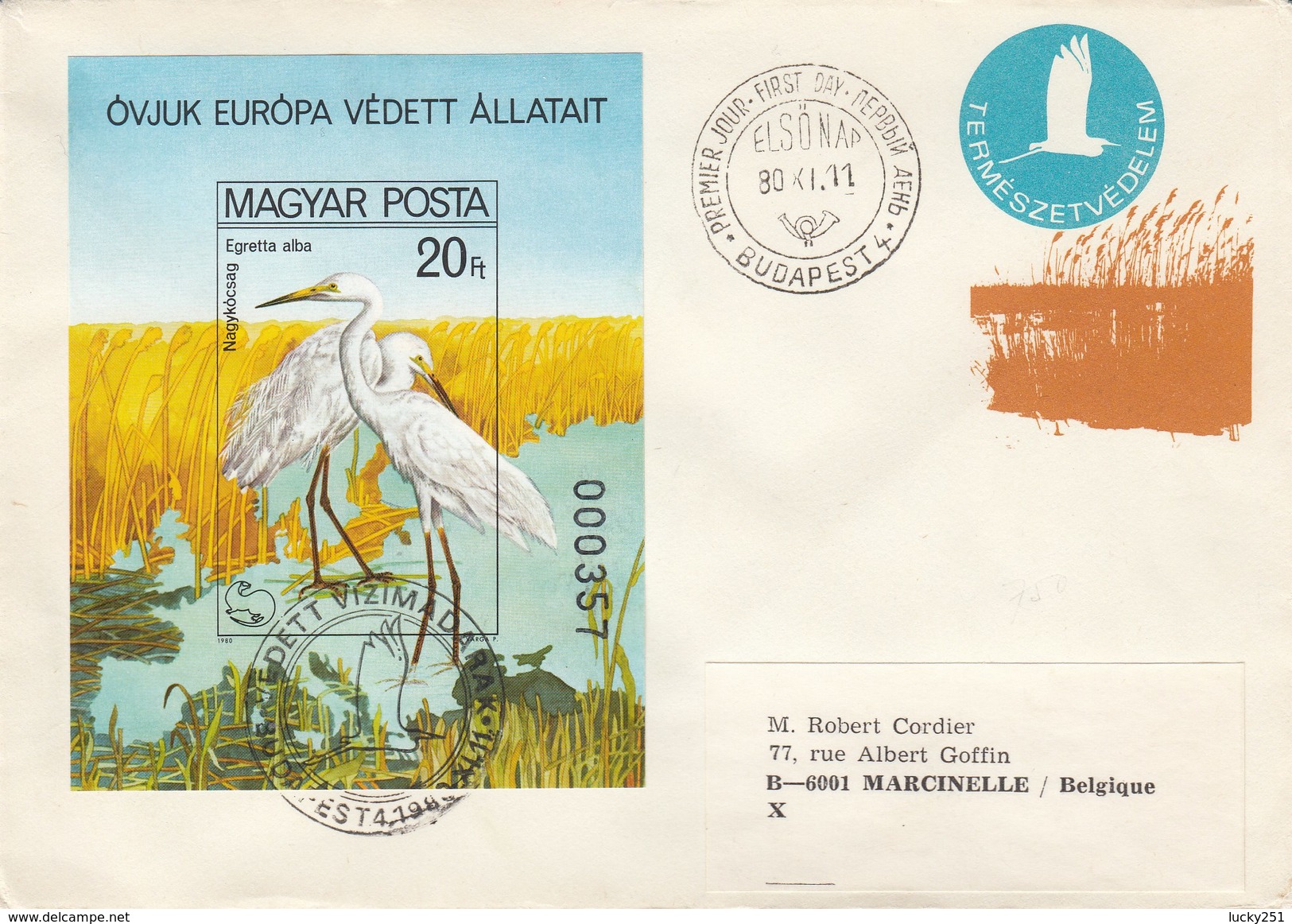 Hongrie - Lettre/Oiseaux Divers, Année 1980, Bloc Feuillet Non Dentelé N°150 - Covers & Documents