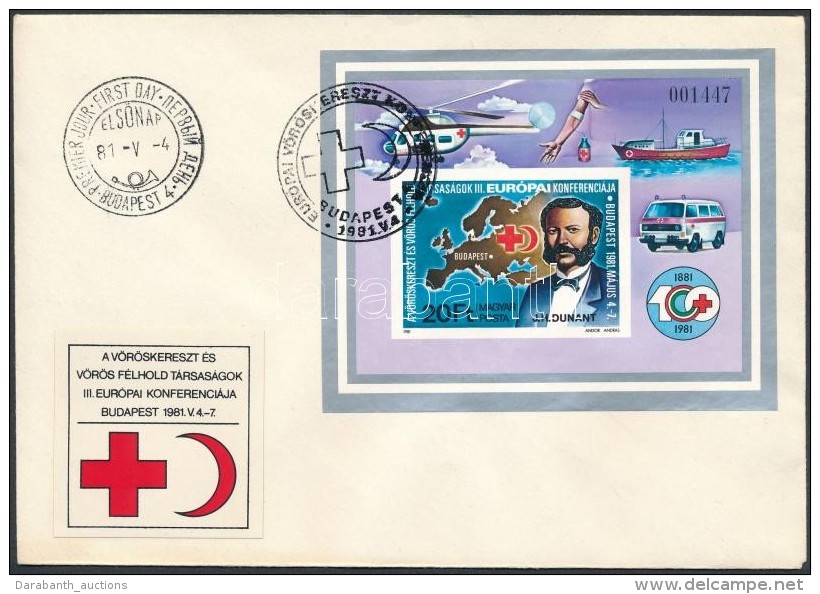 1981 V&ouml;r&ouml;skereszt (I) V&aacute;gott Blokk FDC-n (4.500) - Other & Unclassified