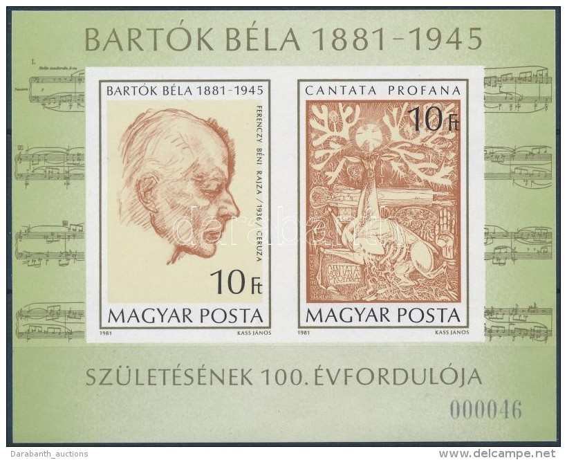 ** 1981 Bart&oacute;k B&eacute;la V&aacute;gott Blokk (4.000) - Other & Unclassified