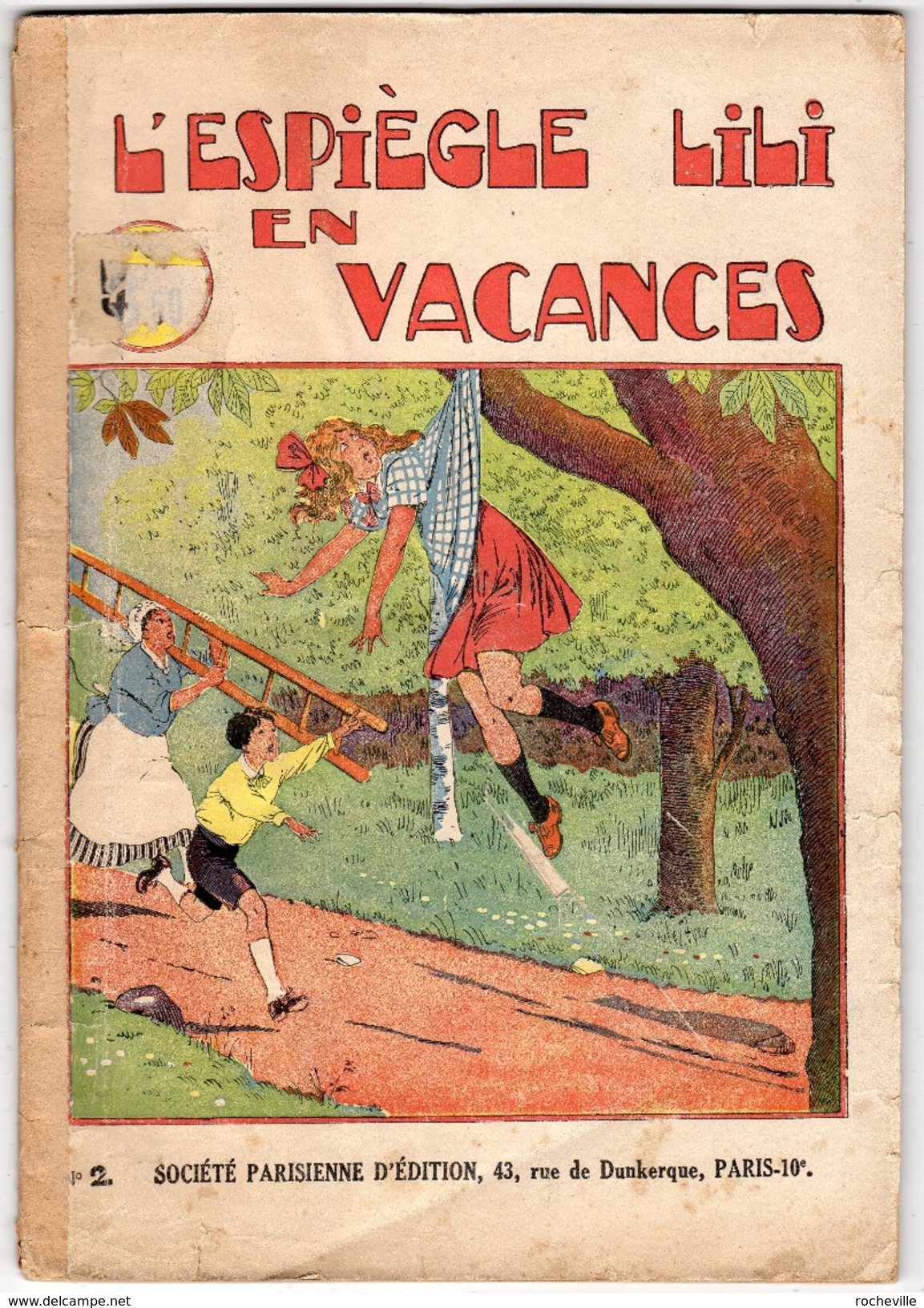 B.D.Album Illustré- L'espiègle Lili  En Vacances- N°:2- Société Parisienne D'édition - Lili L'Espiègle