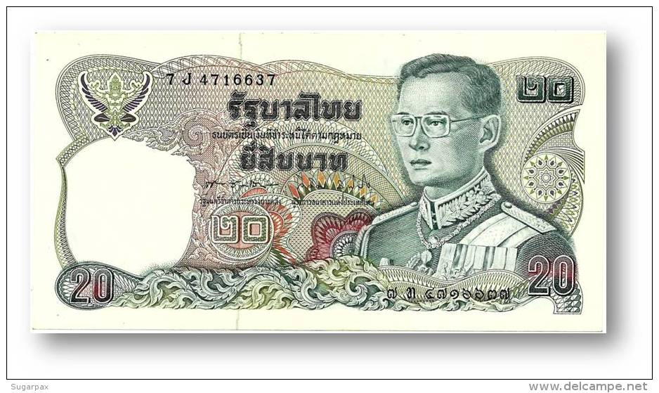 THAILAND - 20 Baht - ND ( 1981 ) - Pick 88 - Sign. 60 - Serie 7 J - King Rama IX - 2 Scans - Thaïlande