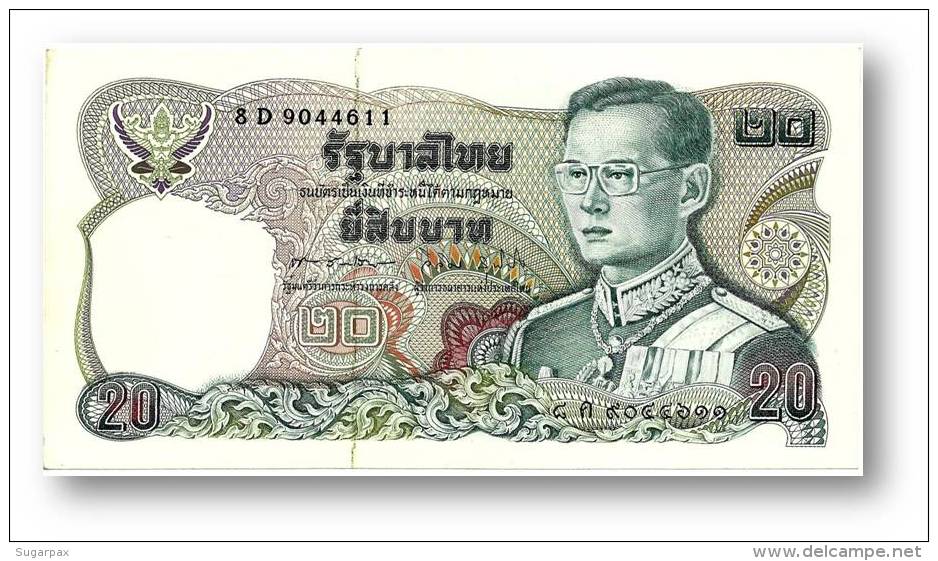 THAILAND - 20 Baht - ND ( 1981 ) - Pick 88 - Sign. 60 - Serie 8 D - King Rama IX - 2 Scans - Thaïlande