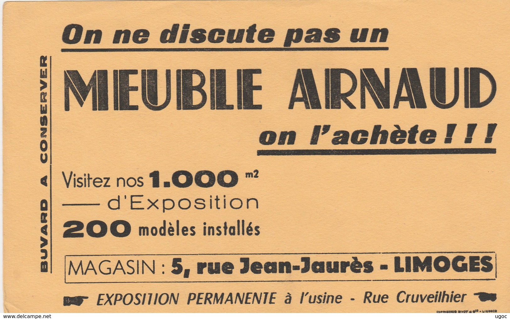 - 87 -  BUVARD PUBLICITAIRE Meuble ARNAUD à LIMOGES  - 009 - M