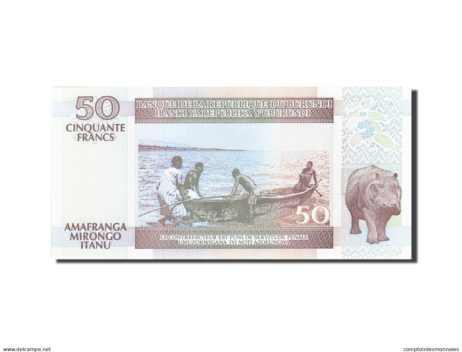 Billet, Burundi, 50 Francs, 1993-1997, 2005-02-05, KM:36e, NEUF - Burundi