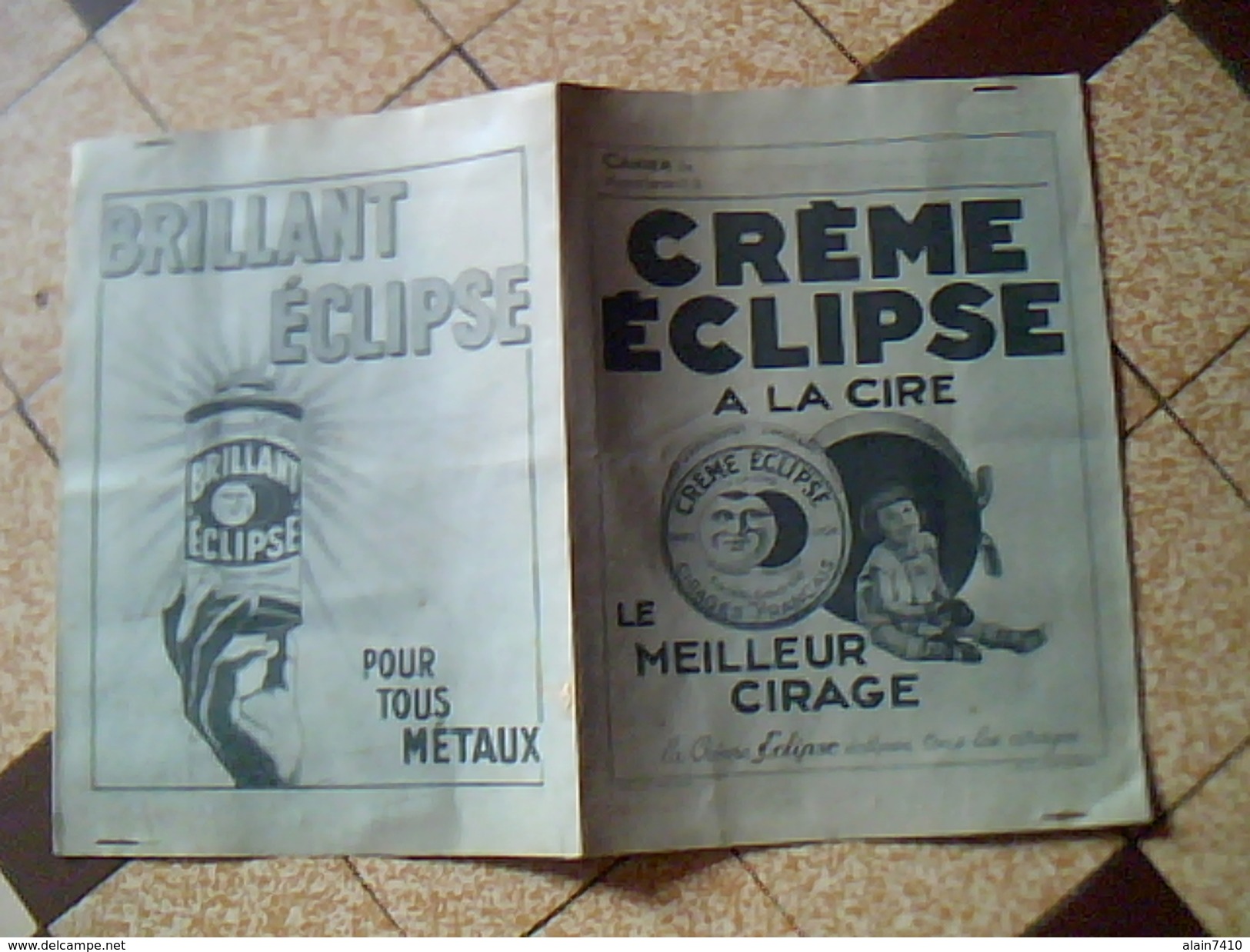 Vieux Papiert Protege Cahier Crème Et Brillant  Èclipse A La Cire & Buvard Encaustique Èclipse - E