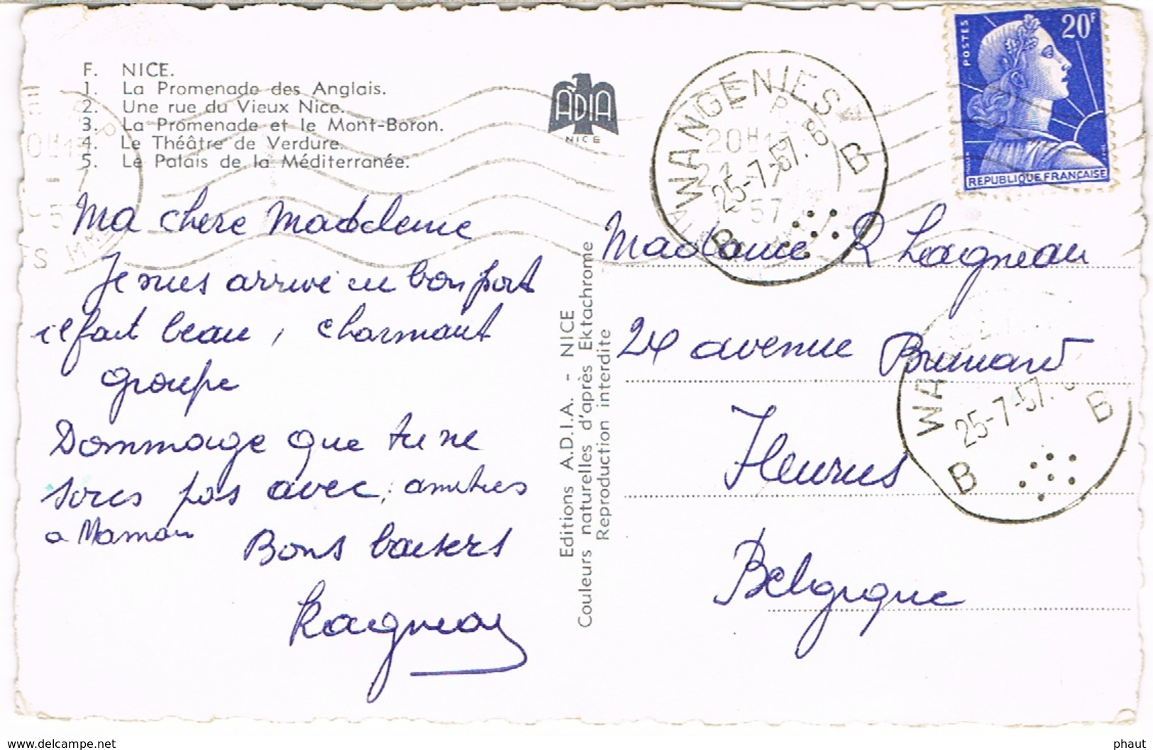 CACHET A DATE WANGENIES EN ARRIVEE SUR CPA FRANCE - Postmarks - Points