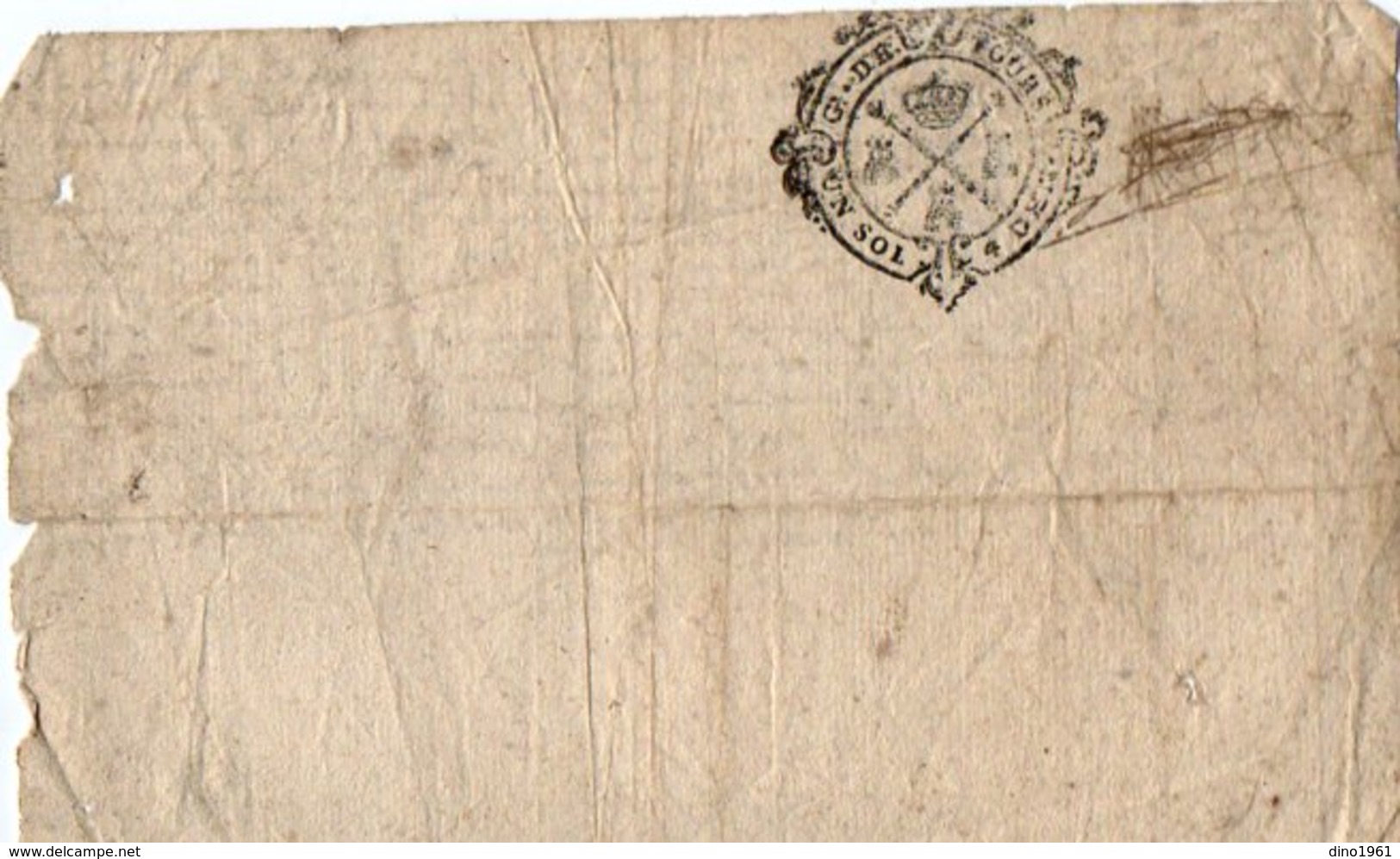 VP7813 - Cachet Généralité Ville De TOURS - Acte De 1728 - MARQUET Laboureur à DOUCES ( DOUE LA FONTAINE ) - Gebührenstempel, Impoststempel