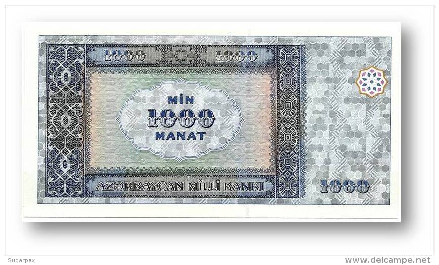 AZERBAIJAN - 1000 MANAT - 2001 - Pick 23 - UNC - Serie AB - 2 Scans - 1.000 - Azerbaïdjan