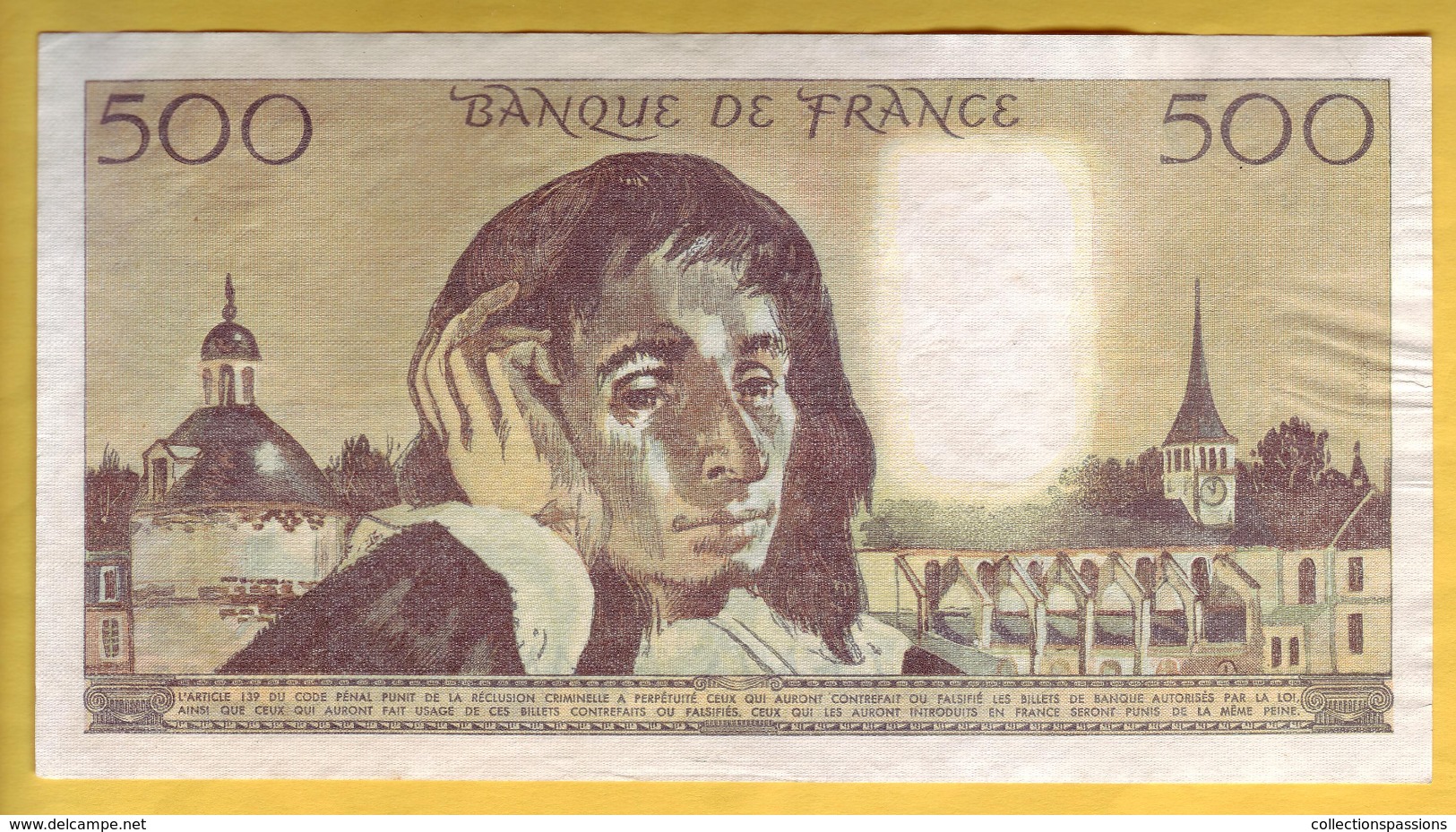 BILLET FRANCAIS - 500 Francs Pascal 5-11-1987 TTB+/SUP - 500 F 1968-1993 ''Pascal''