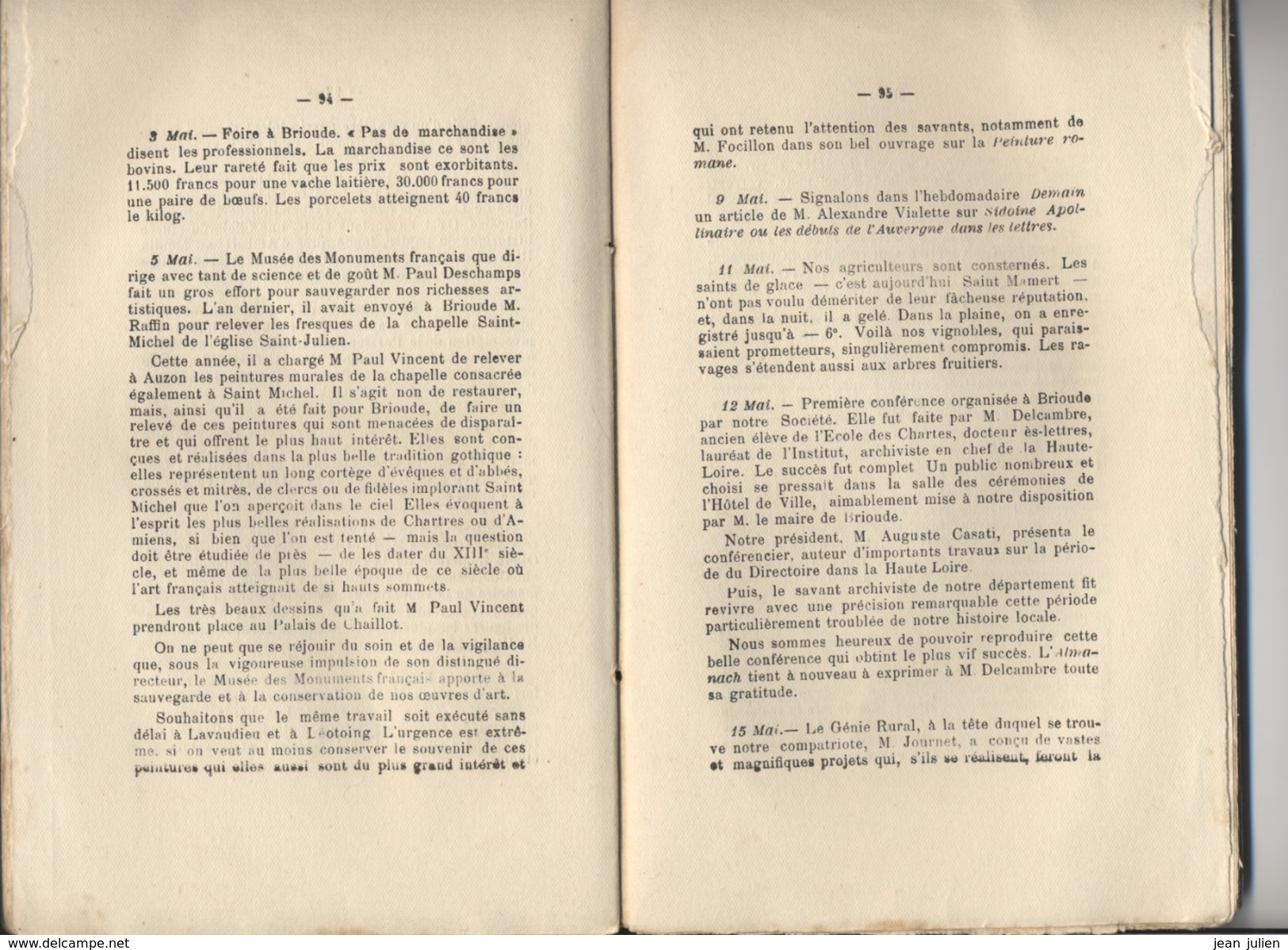 43  -  BRIOUDE  - ALMANACH  -  Brioude Et Son Arrondissement - 1944 - 25ème Année - 8 Scans - Auvergne